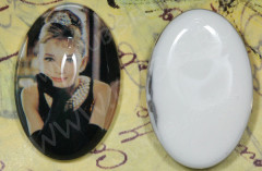 Кабошон стеклянный 16 Овал 30*20*8,5мм рисунок 12 (стекло)