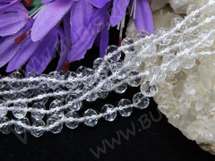 (ОПТ) Бусина кристалл гранёный абакус 8*8*5,5мм Хрусталь чистый прозрачный (имитация Сваровски) (НИТЬ)