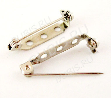 Основа (заготовка) для броши №86 Булавка 3 отверстия с замочком 35*6*5мм цвет платины (Iron)