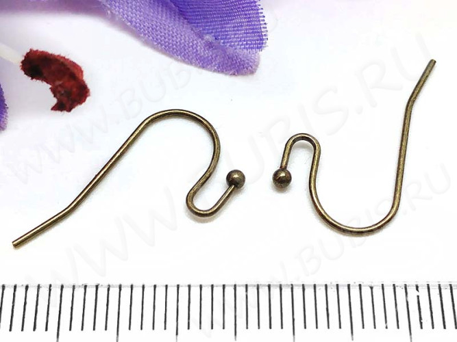 (СКИДКИ!!!) Швензы-крючки №047 с шариком 22*11*0,65мм античная бронза (Brass) (10 пар)