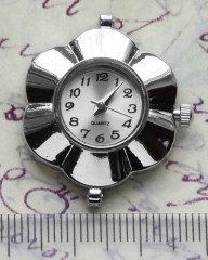 Заготовка для часов 045 Цветочек 30*25*7,7мм цвет платины+бл.золотистый металлик (часы)