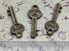 Подвеска Ключик 32 LOVE 24*10*1,3мм античная бронза (литьё)