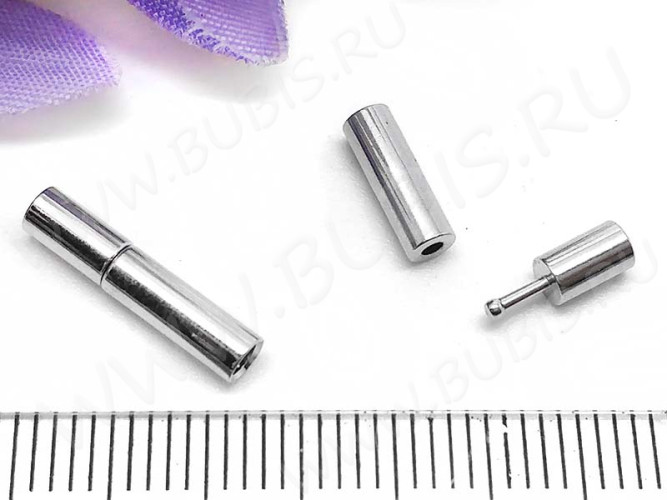 Замочек-застёжка №55 штыковой для вклеивания (3мм) со штырьком 16*4мм цвет платины (Brass)