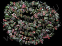 Галтовка крупная 10-14мм Унакит (нить с замком 42-45см)