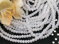 (СКИДКИ!!!) Бусина Абакус гранёный 6*6*4,5мм Хрусталь белый С ГЛЯНЦЕМ полупрозрачный (имитация Сваровски) (10шт.)