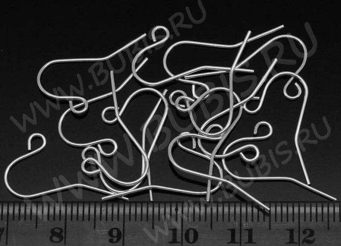 (ОПТ) Швензы-крючки №013 20*12*0,6мм серебристые (Iron) (50 пар)