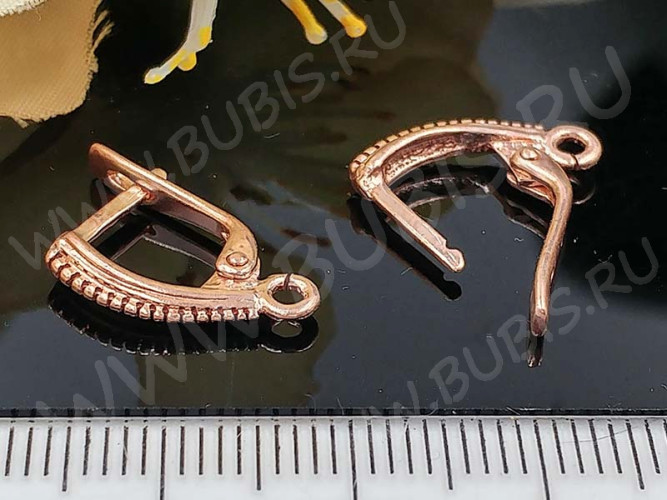 Швензы с английским замком №116 Ёршики 18*11*3мм розовое золото (Brass с позолотой) (1 пара)