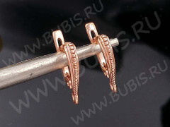 Швензы с английским замком №116 Ёршики 18*11*3мм розовое золото (Brass с позолотой) (1 пара)