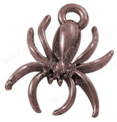 Подвеска Паук 03 3D 18*14*3мм античная медь (литьё)