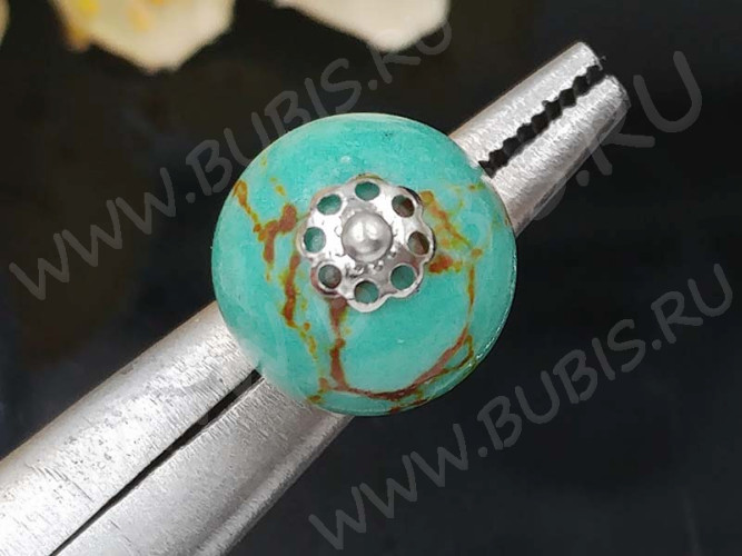 Шапочка тонкая 070 ажурная простая 5,5*5,5*1,5мм цвет платины (LUX Китай) (Brass) (20шт.)