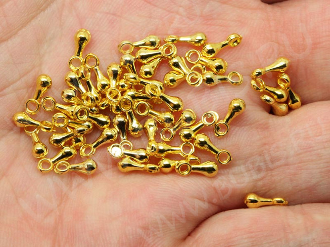 (СКИДКИ!!!) Капелька - окончание для цепочки 01 6,8*2,7*2,7мм золотистая (литьё) (50шт.)