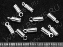 Концевик 015 8*2,6*2,6мм серебристый (Brass) (10шт.)