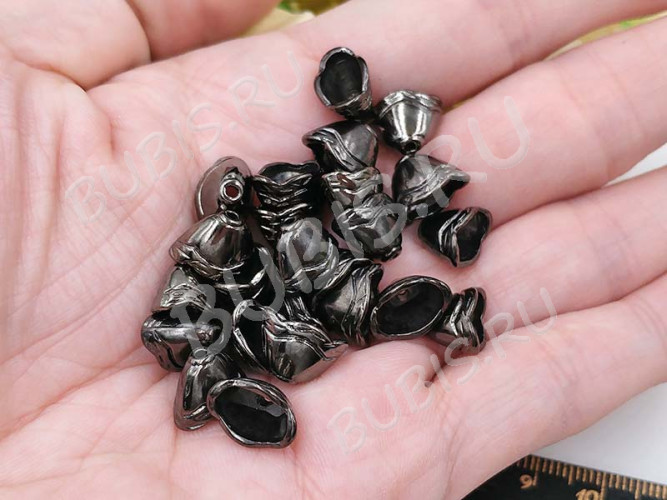 260 Шапочка-колпачок 11,5*8*8мм чёрный никель (литьё)