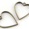 Купить Подвеска Рамка 09 Сердце 34*30*3,7мм античная бронза (литьё) с доставкой по России