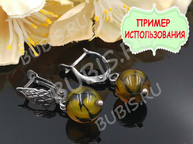 (СКИДКИ!!!) Штифт с ШАРИКОМ 35*0,5мм цвет платины (Brass) (50шт.)