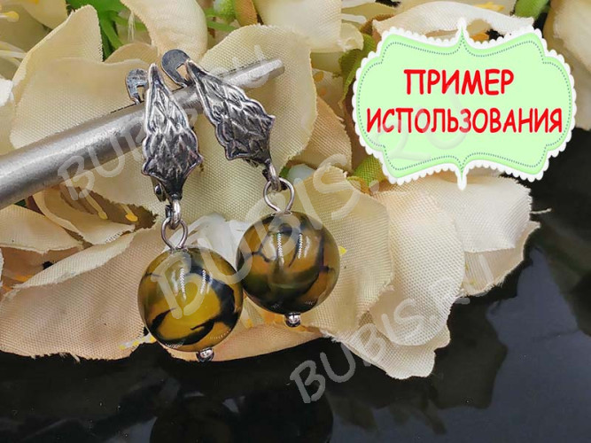 (СКИДКИ!!!) Штифт с ШАРИКОМ 35*0,5мм цвет платины (Brass) (50шт.)
