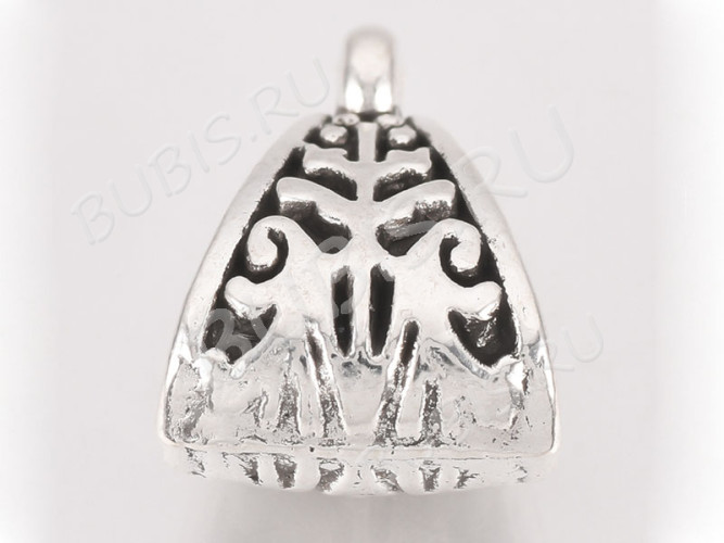 Бусина с петлёй 107 Бейл треугольный 16*11*7мм античное серебро (литьё)