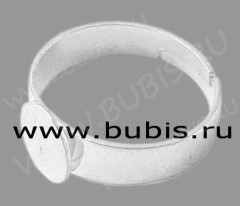 Основа (заготовка) для кольца 148 17мм с платформой 8мм серебристая (Brass)