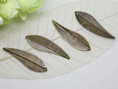 Декоративный элемент 045 подвеска Листик 42*12*0,5мм античная бронза (Iron)