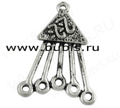Подвеска для серёжек №093 27,5*20*3мм античное серебро