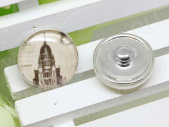 Сменная кнопка для бижутерии 048 18мм Лондон Собор св.Павла (стекло и латунь)