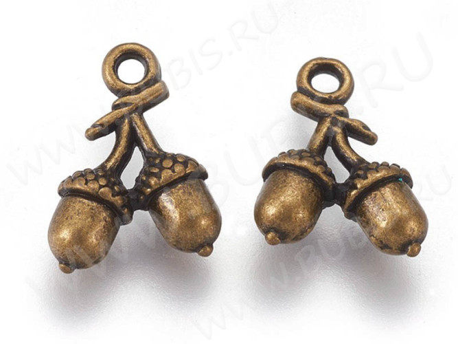 Подвеска Жёлуди 02 13,5*7*6мм античная бронза (литьё) (10шт)