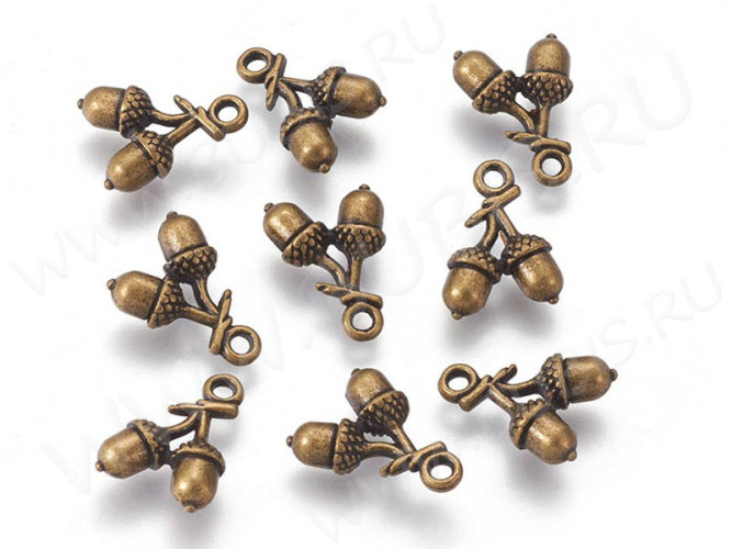 Подвеска Жёлуди 02 13,5*7*6мм античная бронза (литьё) (10шт)