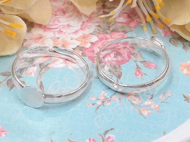 Основа (заготовка) для кольца 083 17мм с платформой 6мм серебристая (Brass)