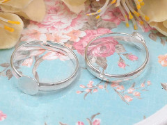 Основа (заготовка) для кольца 083 17мм с платформой 6мм серебристая (Brass)