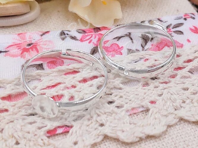 Основа (заготовка) для кольца 083 17мм с платформой 6мм серебристая (Brass)