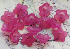 Бусина акрил Цветочек 03 матовый чашечка 12,5*12,5*6,2мм фуксия полупрозрачный (акрил) (10шт.)