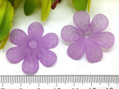 Бусина акрил Цветочек 22 матовый 33,5*30,5*9мм св.сиреневый полупрозрачный (акрил)