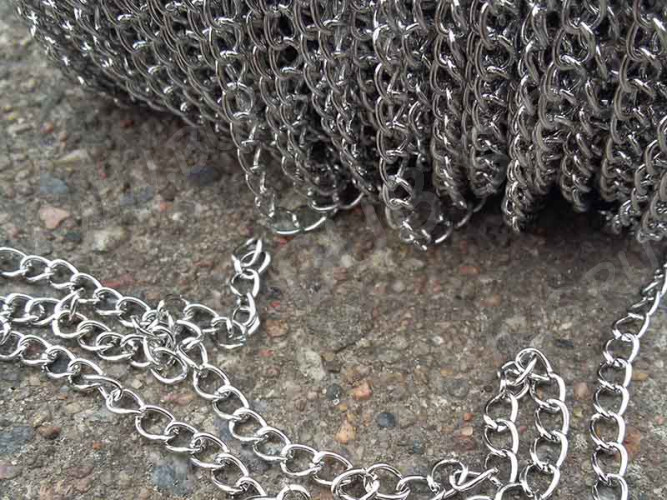 Цепочка I031 простая кручёная звено 5,5*3,8мм цвет платины (Iron) (50см)