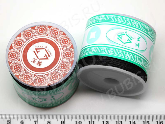 Нейлоновый шнур 03 Шамбала круглый 1мм чёрный (1м!)