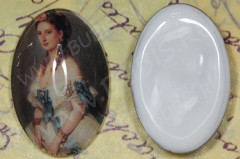 Кабошон стеклянный 16 Овал 30*20*8,5мм рисунок 13 (стекло)