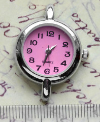 Заготовка для часов 046 32*25*7,5мм цвет платины+яр.розовый (часы)