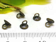 Концевик 085 шапочка подвеска 5,5*6*6мм античная бронза (Brass)