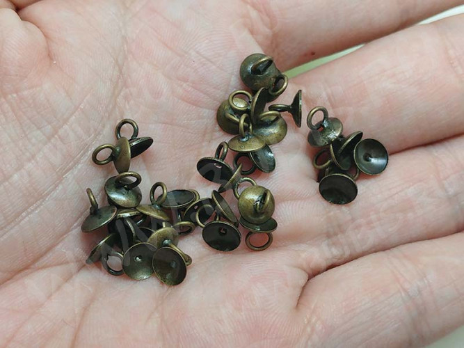 Концевик 085 шапочка подвеска 5,5*6*6мм античная бронза (Brass)