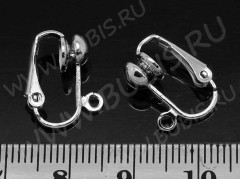 Основы для клипс №11 15,5*13мм цвет платины, без никеля (Brass) (1 пара)