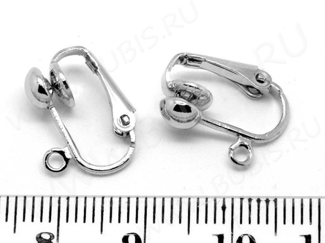 Основы для клипс №11 15,5*13мм цвет платины, без никеля (Brass) (1 пара)