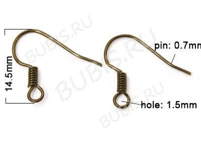 Швензы-крючки №038 16*15,5мм античная бронза, без никеля (Brass) (10 ПАР)