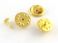 Основа (заготовка) для броши №101 Значок с площадкой 4,5мм золотистая (Iron) (10шт)