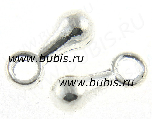 (СКИДКИ!!!) Капелька - окончание для цепочки 01 6,8*2,7*2,7мм серебристая (литьё) (50шт.)