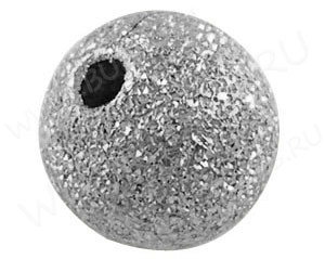 Бусина Шарик металлический "сахарный" 6мм цвет платины (Brass) (10шт.)