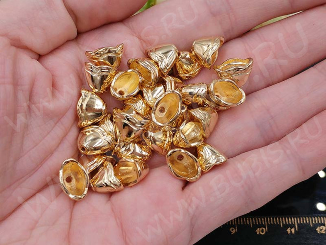 260 Шапочка-колпачок 11,5*8*8мм светлое золото (литьё)