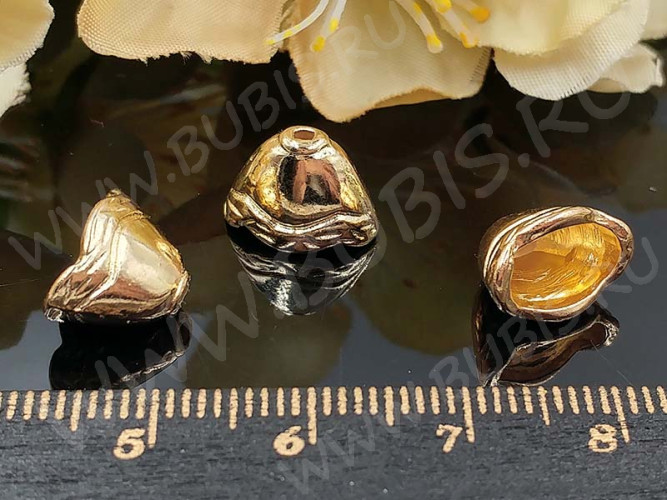 260 Шапочка-колпачок 11,5*8*8мм светлое золото (литьё)