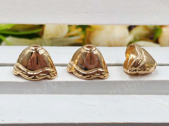 260 Шапочка-колпачок 11,5*8*8мм светлое золото (литьё)