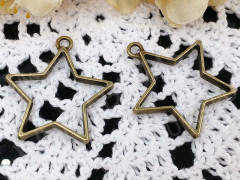 Подвеска Рамка 18 Звезда 35*33,5*3,5мм античная бронза (литьё)