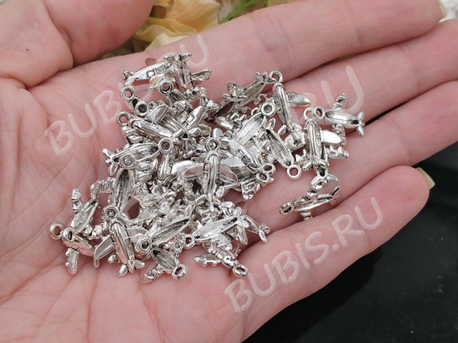 (СКИДКИ!!!) Подвеска Самолёт 0715,5*13,5*3мм античное серебро (литьё) (10шт.)