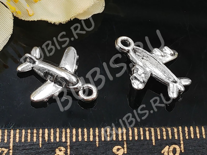 (СКИДКИ!!!) Подвеска Самолёт 0715,5*13,5*3мм античное серебро (литьё) (10шт.)